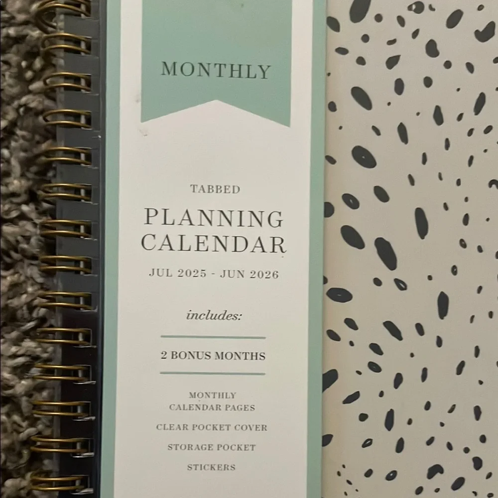 Blue Sky Day Designer 2025-2026 Planner - Black and White